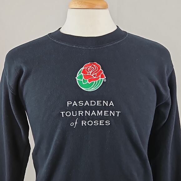 eXO Sports x Rose Bowl Vintage Embroidered Black Sweatshirt | Men's Small - Picture 2 of 16